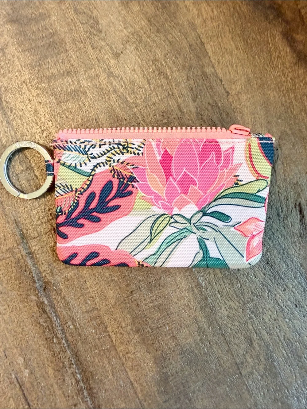 Vera Bradley Pink Floral Cardholder with Keyring